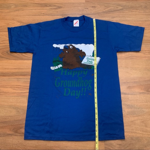 Vintage 80s Jerzees Groundhog Day Punxsutawney Phil Gobblers Knob Single Stitch - Picture 5 of 6